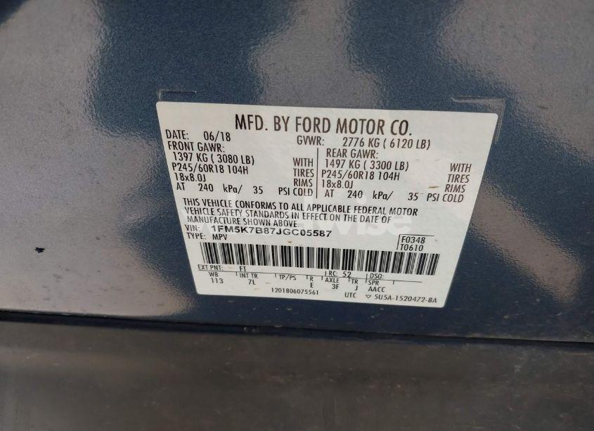 Photo 9 of 2018 Ford Explorer (VIN 1FM5K7B87JGC05587)