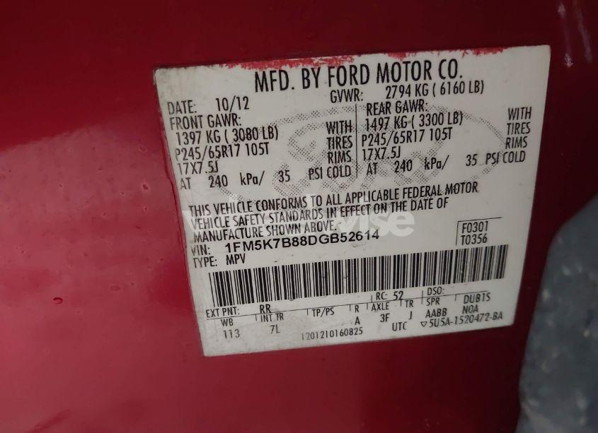 Photo 9 of 2013 Ford Explorer (VIN 1FM5K7B88DGB52614)