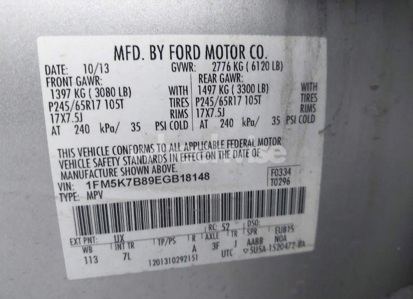 Photo 9 of 2014 Ford Explorer (VIN 1FM5K7B89EGB18148)