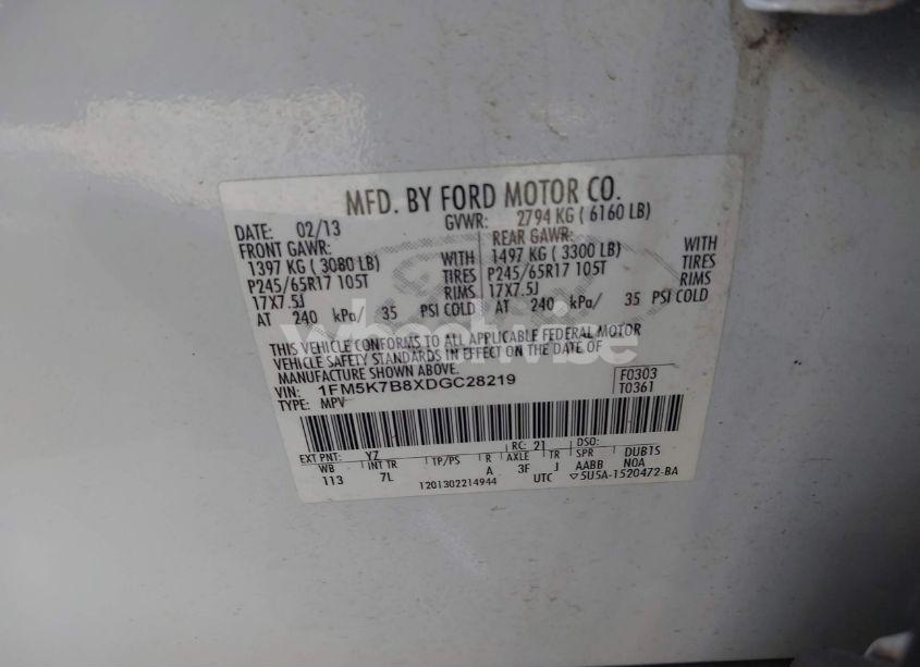 Photo 9 of 2013 Ford Explorer (VIN 1FM5K7B8XDGC28219)