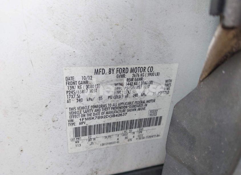 Photo 9 of 2013 Ford Explorer (VIN 1FM5K7B92DGB42637)