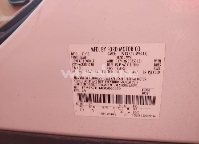 Photo 9 of 2016 Ford Explorer (VIN 1FM5K7BH4GGB60469)