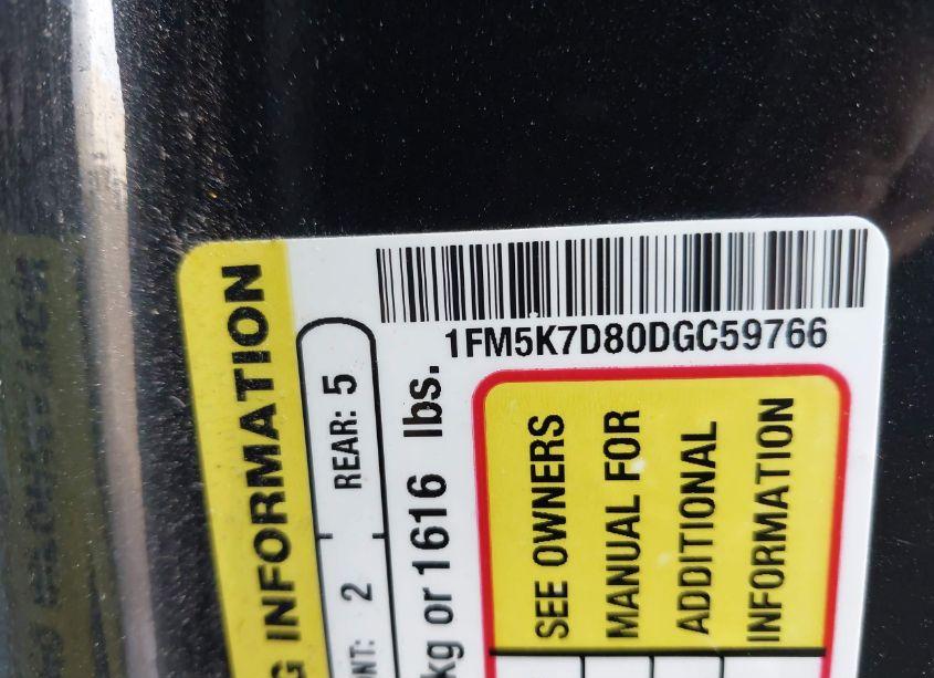 Photo 9 of 2013 Ford Explorer XLT (VIN 1FM5K7D80DGC59766)