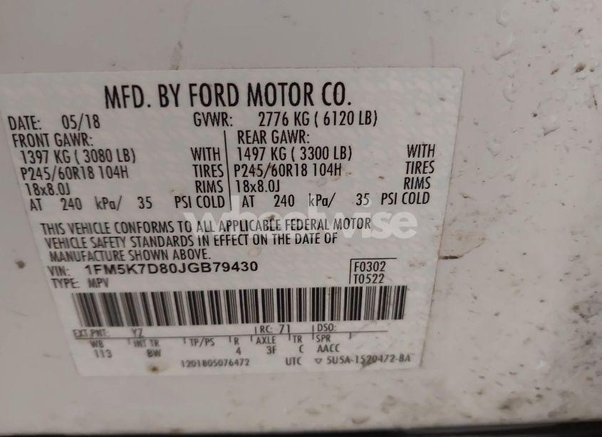 Photo 9 of 2018 Ford Explorer XLT (VIN 1FM5K7D80JGB79430)