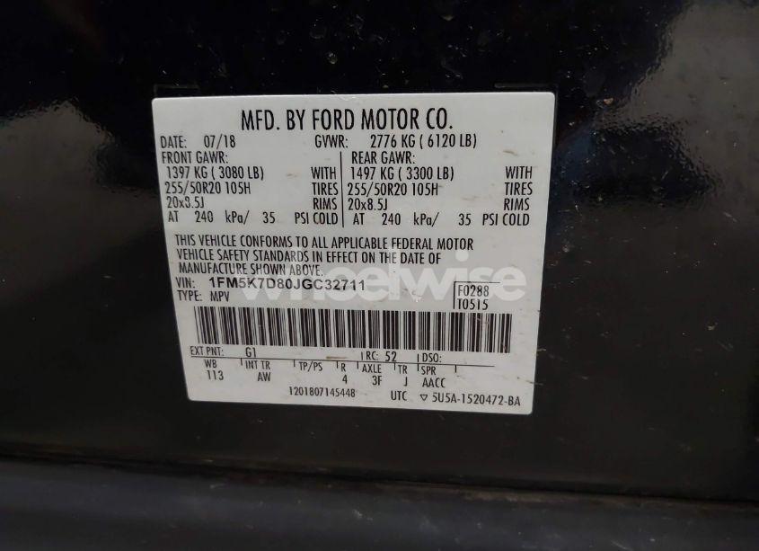 Photo 9 of 2018 Ford Explorer XLT (VIN 1FM5K7D80JGC32711)