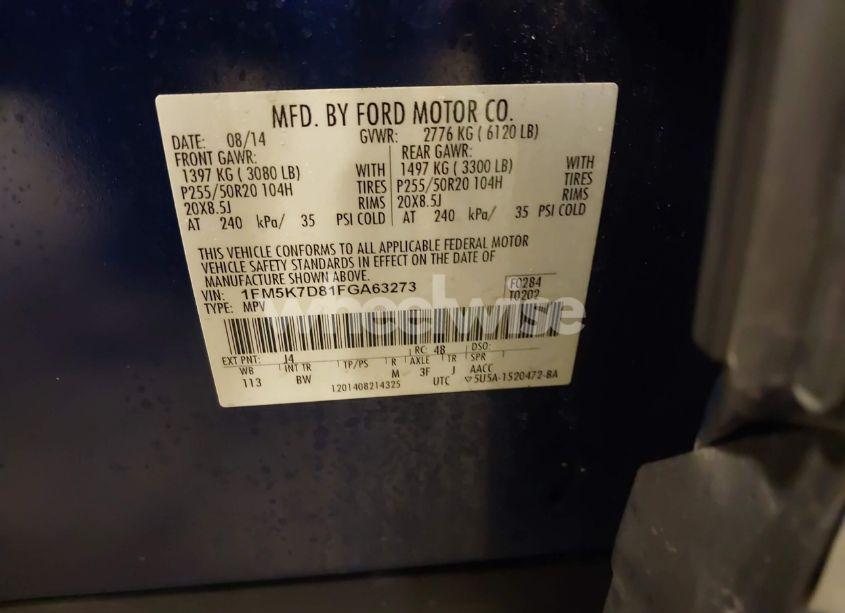 Photo 9 of 2015 Ford Explorer XLT (VIN 1FM5K7D81FGA63273)