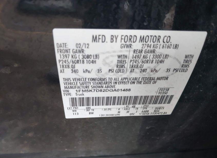 Photo 9 of 2013 Ford Explorer XLT (VIN 1FM5K7D82DGA01488)