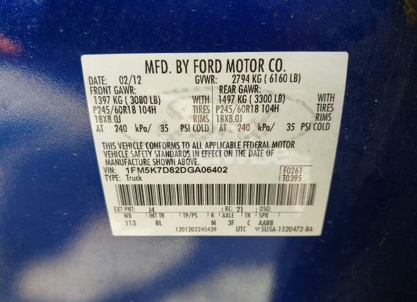 Photo 9 of 2013 Ford Explorer XLT (VIN 1FM5K7D82DGA06402)