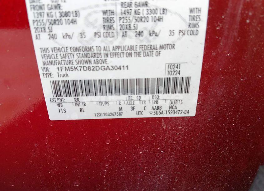 Photo 9 of 2013 Ford Explorer XLT (VIN 1FM5K7D82DGA30411)