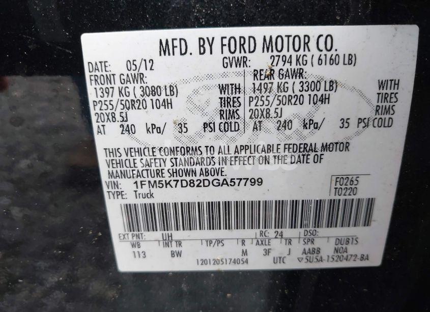 Photo 9 of 2013 Ford Explorer XLT (VIN 1FM5K7D82DGA57799)