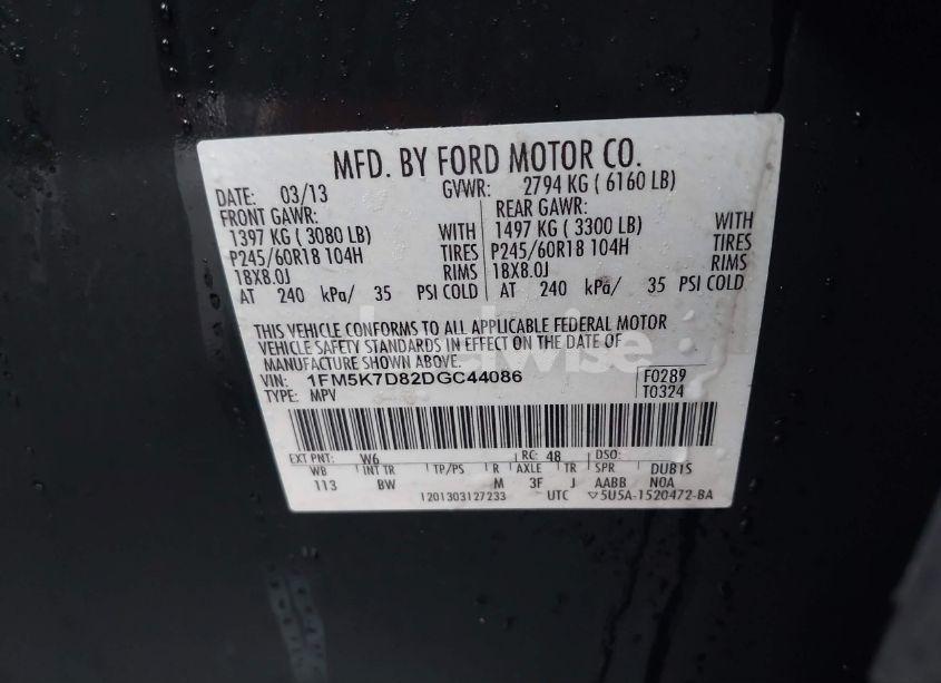 Photo 9 of 2013 Ford Explorer XLT (VIN 1FM5K7D82DGC44086)