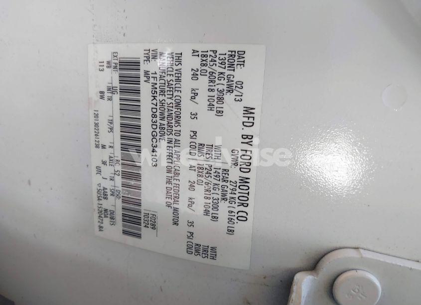 Photo 9 of 2013 Ford Explorer XLT (VIN 1FM5K7D83DGC34103)