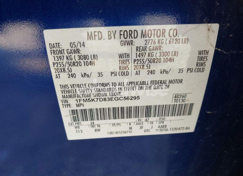 Photo 9 of 2014 Ford Explorer XLT (VIN 1FM5K7D83EGC56295)