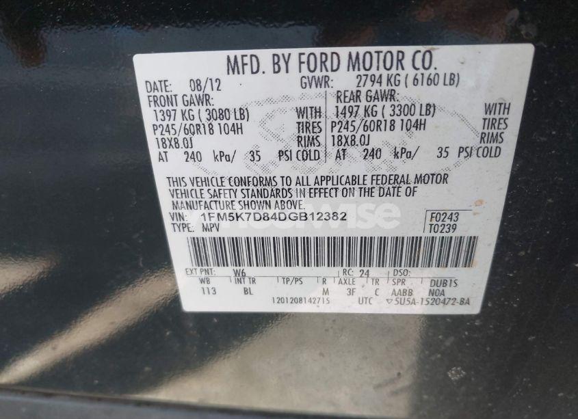 Photo 9 of 2013 Ford Explorer XLT (VIN 1FM5K7D84DGB12382)