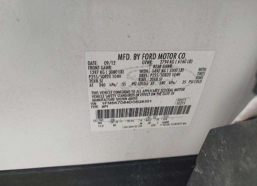 Photo 9 of 2013 Ford Explorer XLT (VIN 1FM5K7D84DGB26301)