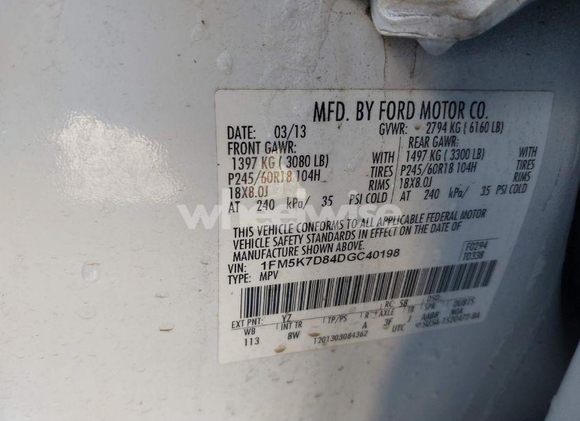 Photo 9 of 2013 Ford Explorer XLT (VIN 1FM5K7D84DGC40198)