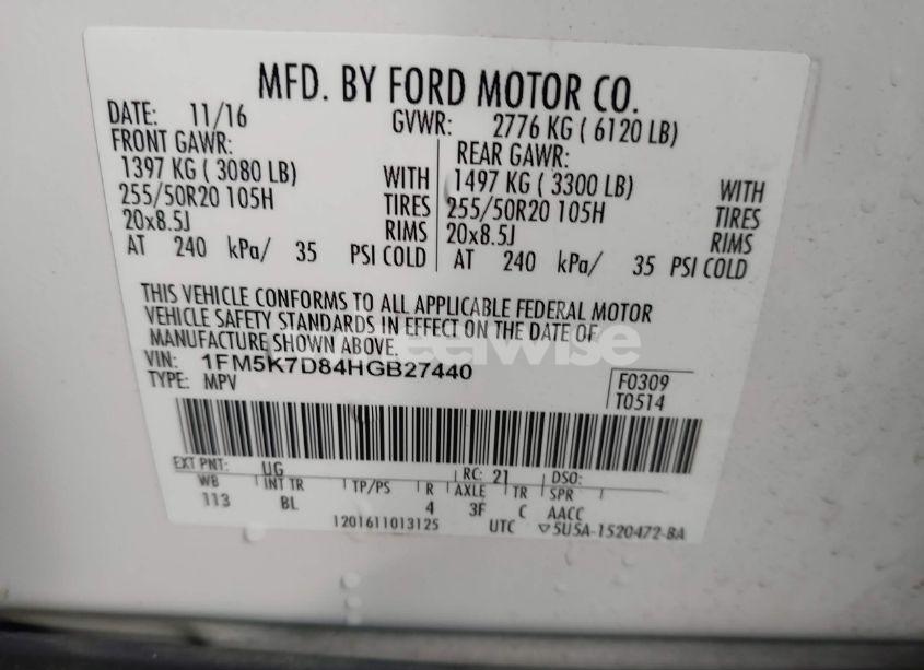 Photo 9 of 2017 Ford Explorer XLT (VIN 1FM5K7D84HGB27440)