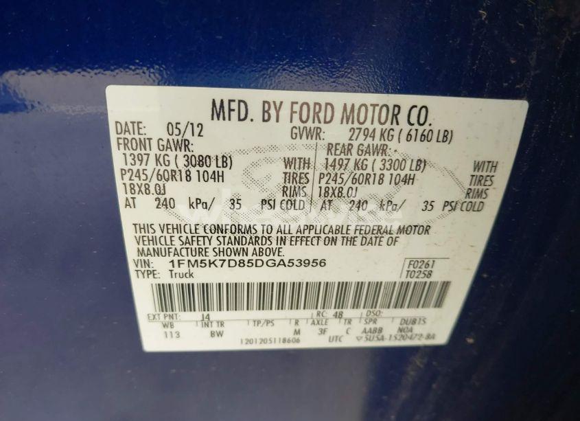 Photo 9 of 2013 Ford Explorer XLT (VIN 1FM5K7D85DGA53956)