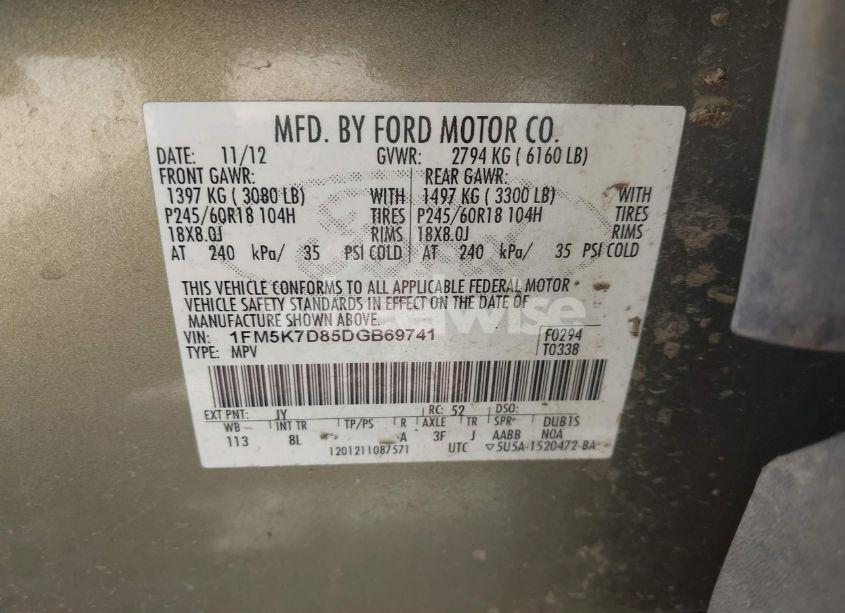 Photo 9 of 2013 Ford Explorer XLT (VIN 1FM5K7D85DGB69741)