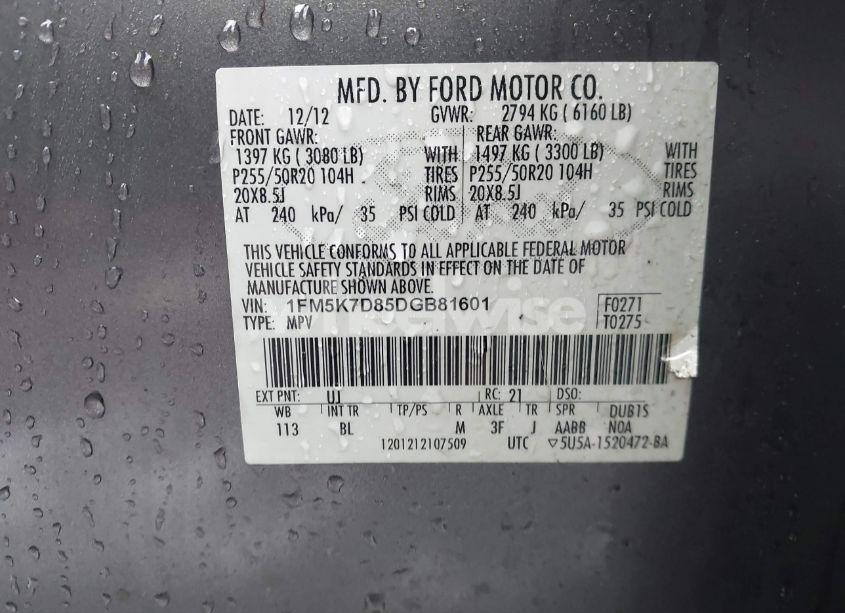 Photo 9 of 2013 Ford Explorer XLT (VIN 1FM5K7D85DGB81601)