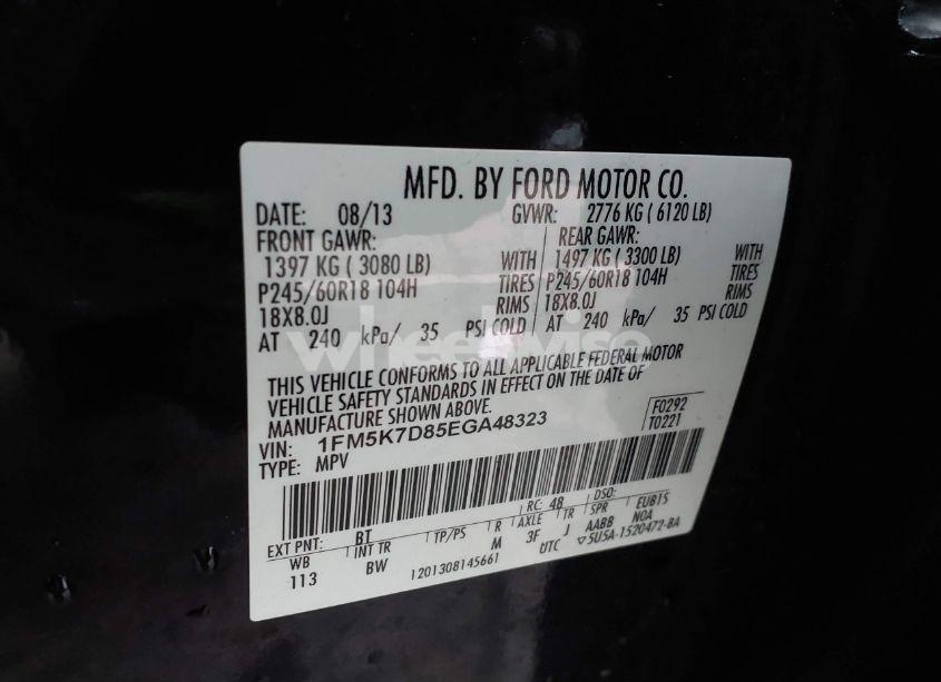 Photo 9 of 2014 Ford Explorer XLT (VIN 1FM5K7D85EGA48323)