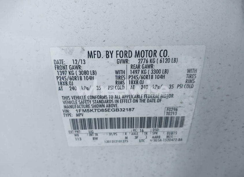 Photo 9 of 2014 Ford Explorer XLT (VIN 1FM5K7D85EGB32187)