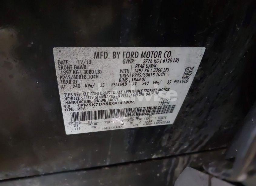 Photo 9 of 2014 Ford Explorer XLT (VIN 1FM5K7D85EGB41889)