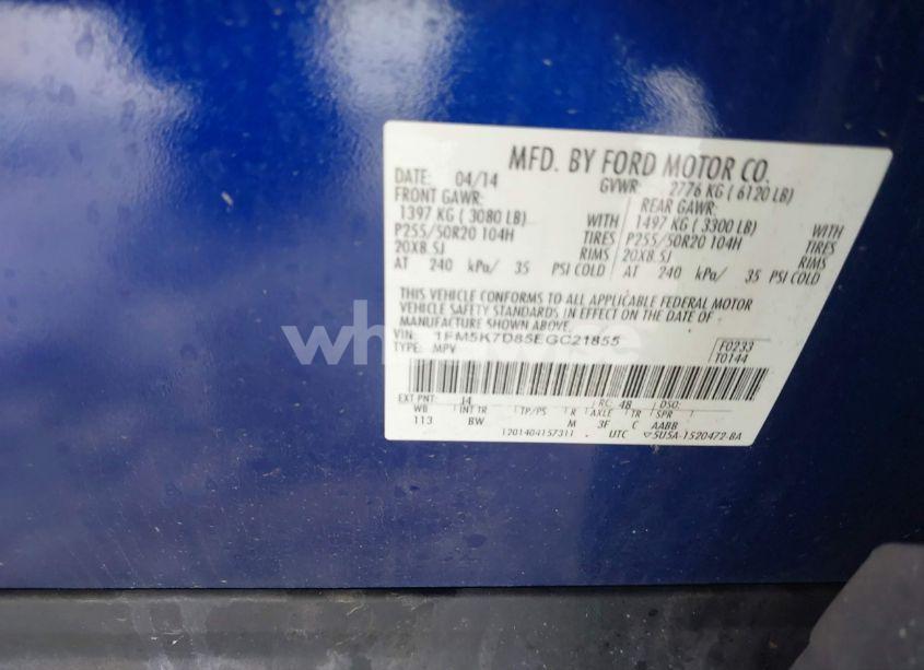 Photo 9 of 2014 Ford Explorer XLT (VIN 1FM5K7D85EGC21855)