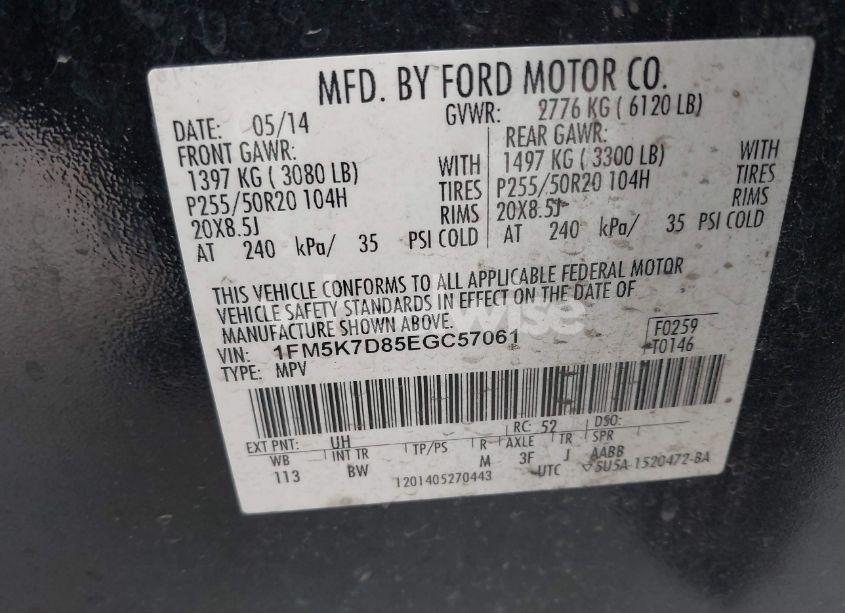 Photo 9 of 2014 Ford Explorer XLT (VIN 1FM5K7D85EGC57061)