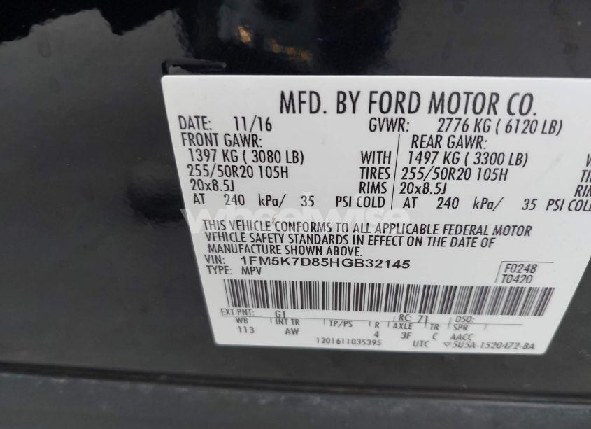 Photo 9 of 2017 Ford Explorer XLT (VIN 1FM5K7D85HGB32145)