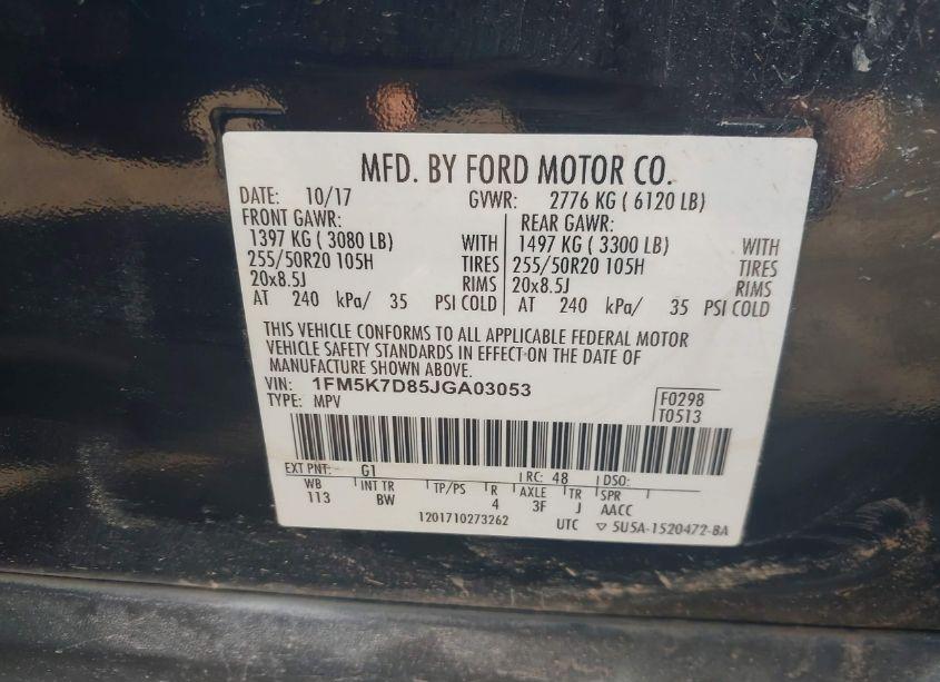 Photo 9 of 2018 Ford Explorer XLT (VIN 1FM5K7D85JGA03053)