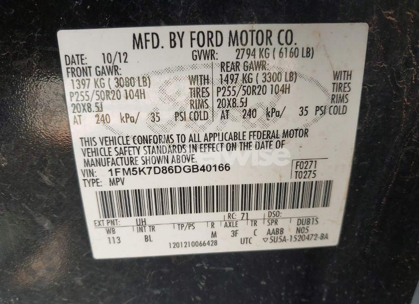 Photo 9 of 2013 Ford Explorer XLT (VIN 1FM5K7D86DGB40166)