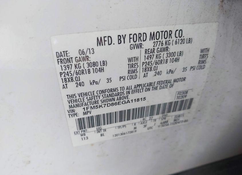 Photo 9 of 2014 Ford Explorer (VIN 1FM5K7D86EGA11815)