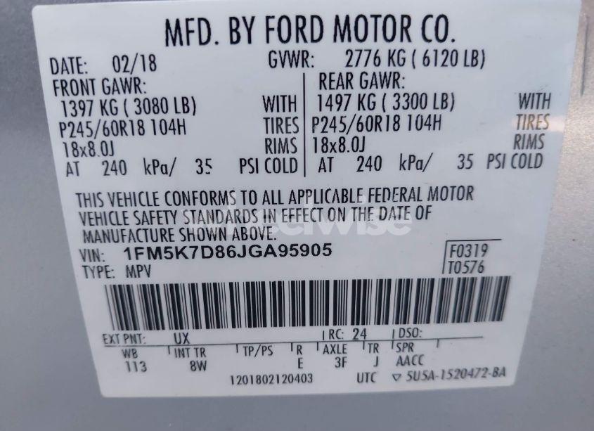 Photo 9 of 2018 Ford Explorer XLT (VIN 1FM5K7D86JGA95905)