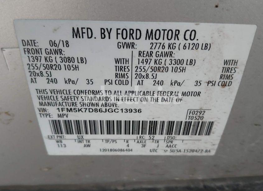 Photo 9 of 2018 Ford Explorer XLT (VIN 1FM5K7D86JGC13936)