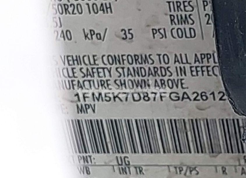 Photo 9 of 2015 Ford Explorer XLT (VIN 1FM5K7D87FGA26129)