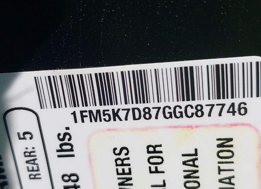 Photo 9 of 2016 Ford Explorer XLT (VIN 1FM5K7D87GGC87746)