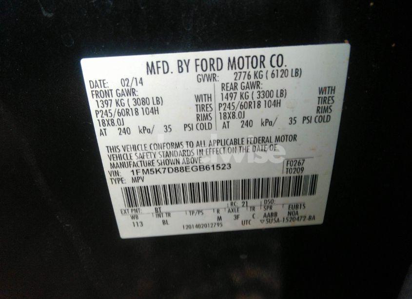 Photo 9 of 2014 Ford Explorer XLT (VIN 1FM5K7D88EGB61523)