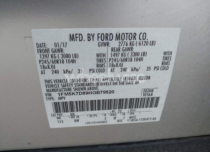 Photo 9 of 2017 Ford Explorer XLT (VIN 1FM5K7D89HGB79520)