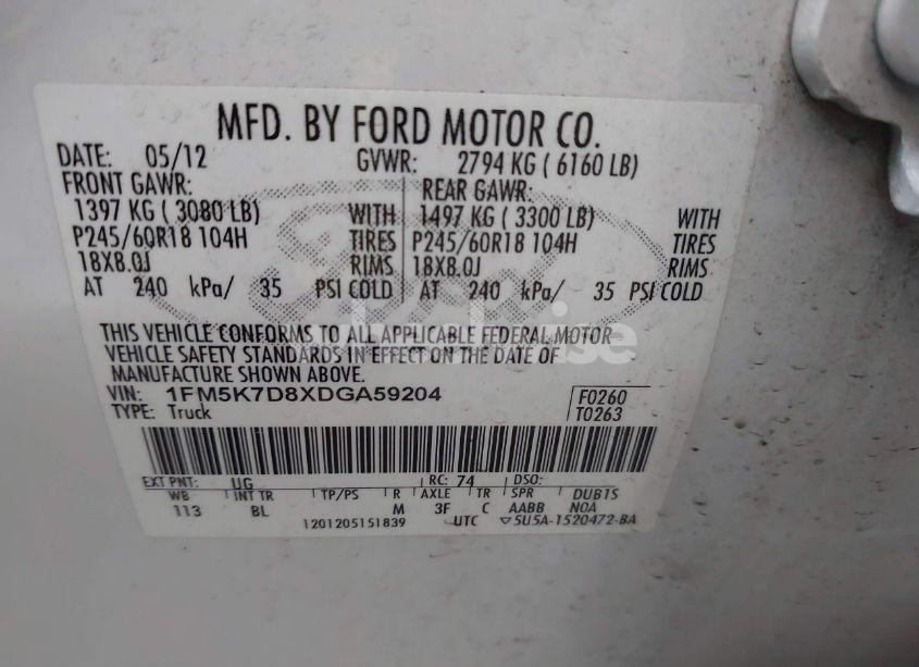 Photo 9 of 2013 Ford Explorer XLT (VIN 1FM5K7D8XDGA59204)