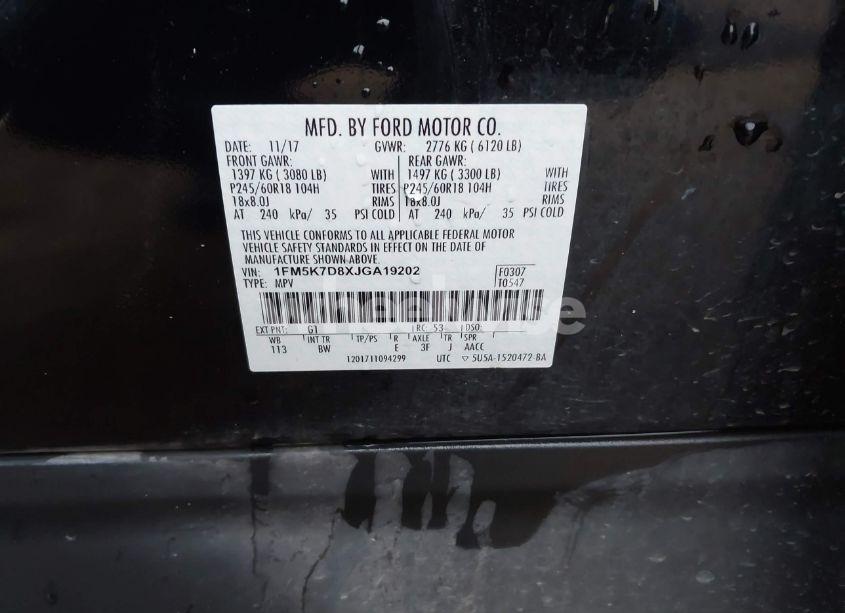 Photo 9 of 2018 Ford Explorer XLT (VIN 1FM5K7D8XJGA19202)