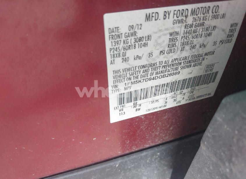 Photo 9 of 2013 Ford Explorer XLT (VIN 1FM5K7D94DGB26369)