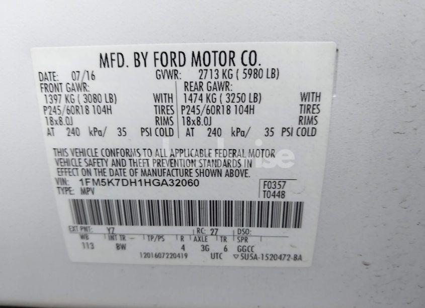 Photo 9 of 2017 Ford Explorer XLT (VIN 1FM5K7DH1HGA32060)