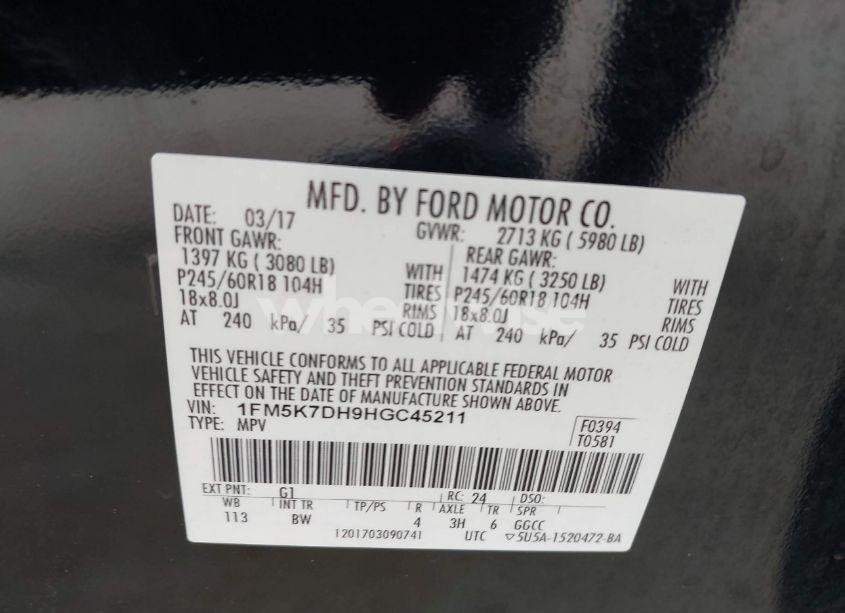 Photo 9 of 2017 Ford Explorer XLT (VIN 1FM5K7DH9HGC45211)