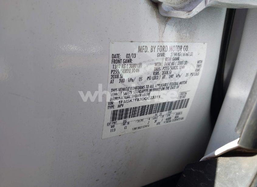 Photo 9 of 2013 Ford Explorer LIMITED (VIN 1FM5K7F83DGC23311)