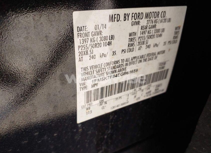 Photo 9 of 2014 Ford Explorer LIMITED (VIN 1FM5K7F84EGB61659)