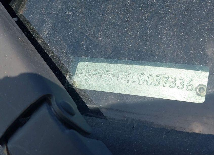 Photo 9 of 2014 Ford Explorer LIMITED (VIN 1FM5K7F8XEGC37336)