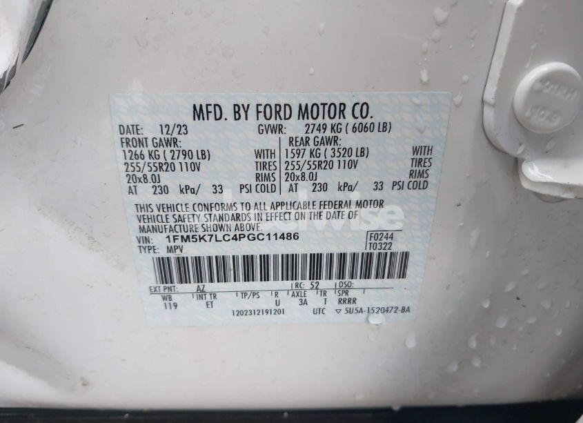 Photo 9 of 2023 Ford Explorer KING RANCH (VIN 1FM5K7LC4PGC11486)