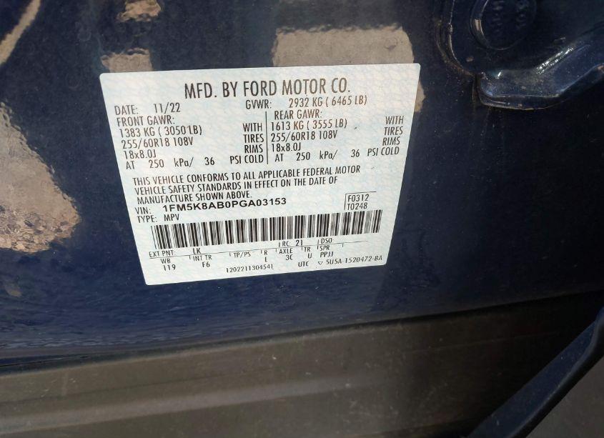 Photo 9 of 2023 Ford Explorer POLICE INTERCEPTOR (VIN 1FM5K8AB0PGA03153)