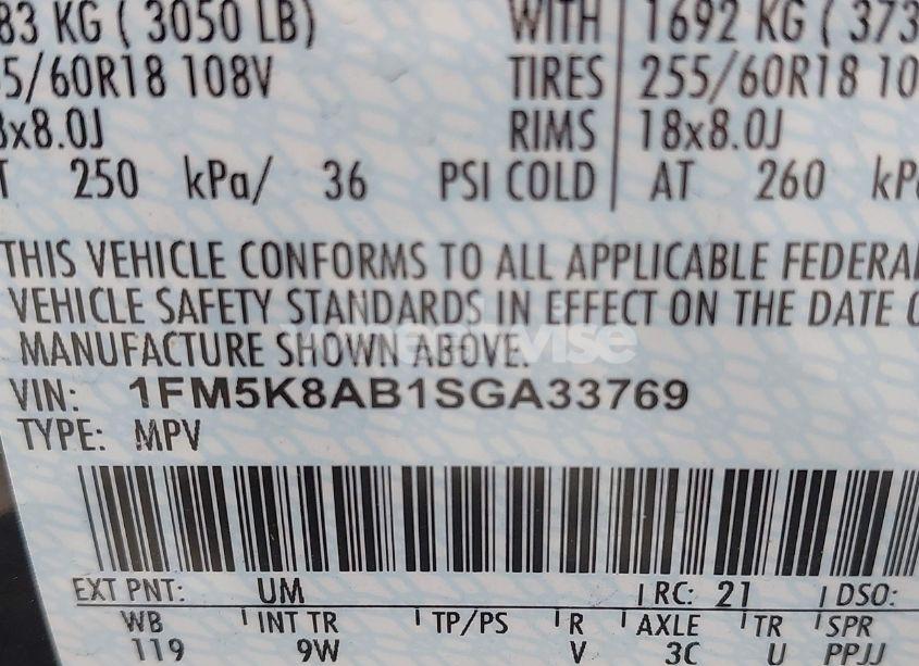 Photo 9 of 2025 Ford Police INTERCEPTOR (VIN 1FM5K8AB1SGA33769)